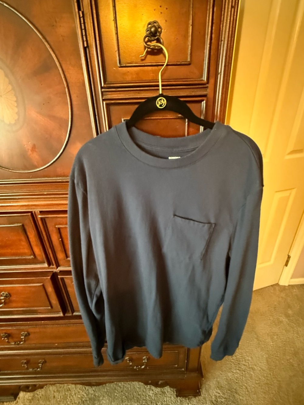 Sonoma Navy Long Sleeve Pocket Tee